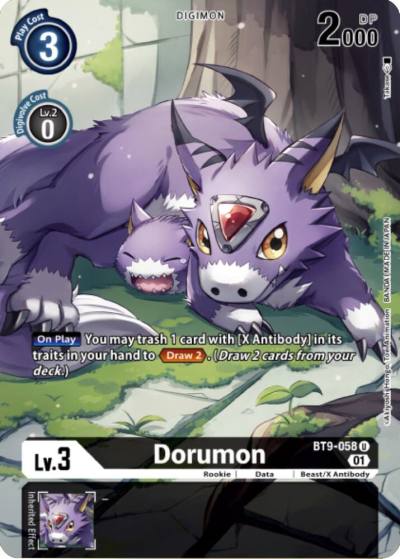 Dorumon Digimon Royal Knights Card Set BT9-058 U X Record Digimon card