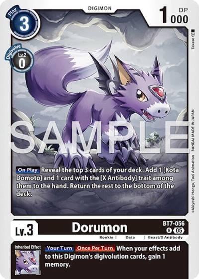 Dorumon Reprint BT7-056 R Advanced Booster Digimon Generation Digimon card