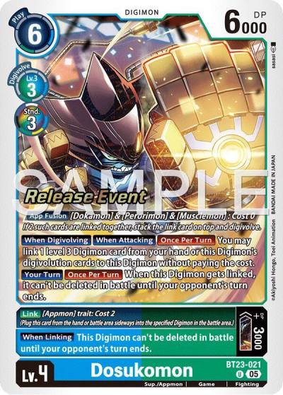 Dosukomon BT23-021 U Hackers' Slumber Release Event Cards Digimon card