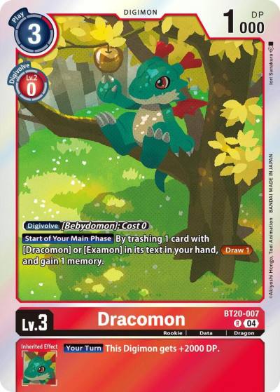Dracomon BT20-007 R Release Special Booster 2.5 Digimon card