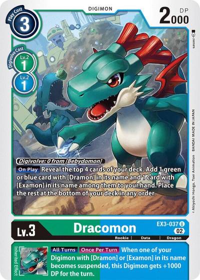Dracomon EX3-037 U Draconic Roar Digimon card