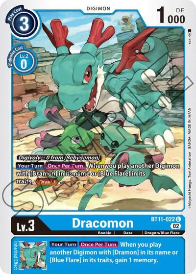 Dracomon Foil BT11-022 U Dimensional Phase Digimon card