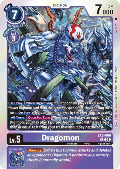 Dragomon EX5-060 R Animal Colosseum Digimon card