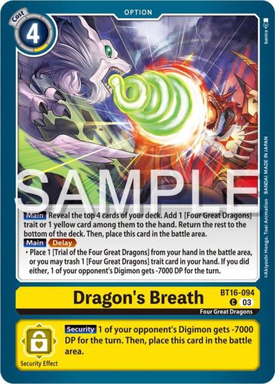 Dragons Breath BT16-094 C Beginning Observer Digimon card