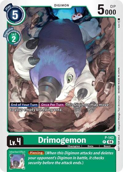 Drimogemon Store Tournament 2024 Jul Sep Participation Pack P-143 P Digimon Promotion Cards Digimon card