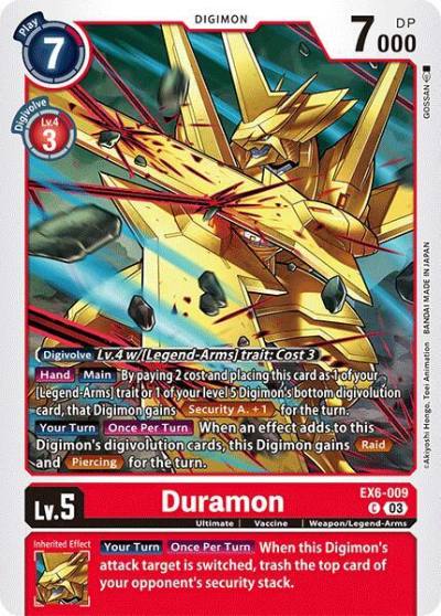 Duramon EX6-009 C Infernal Ascension Digimon card