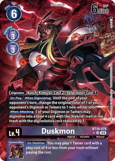 Duskmon Alternate Art BT18-078 SR Release Special Booster 2.0 Digimon card
