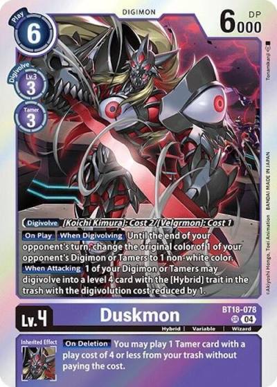 Duskmon BT18-078 SR Release Special Booster 2.0 Digimon card