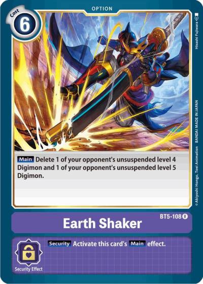 Earth Shaker BT5-108 R Battle of Omni Digimon card