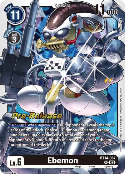 Ebemon BT14-067 U Blast Ace Pre-Release Cards Digimon card