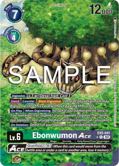 Ebonwumon ACE Alternate Art EX5-041 R Animal Colosseum Digimon card