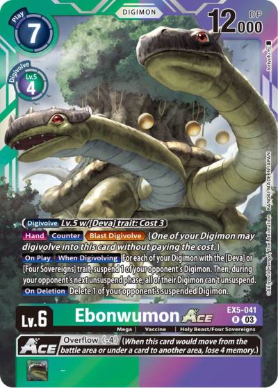 Ebonwumon ACE EX5-041 R Animal Colosseum Digimon card
