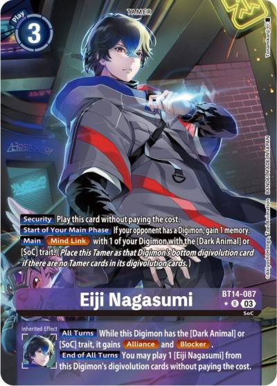 Eiji Nagasumi Alternate Art BT14-087 R Blast Ace Digimon card