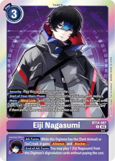 Eiji Nagasumi BT14-087 R Blast Ace Digimon card
