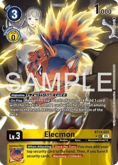 Elecmon Alternate Art BT24-031 R Time Stranger Digimon card
