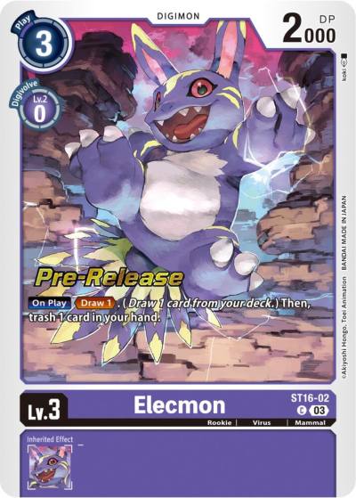Elecmon ST16-02 C Starter Deck 16: Wolf of Friendship Pre-Release Cards Digimon card