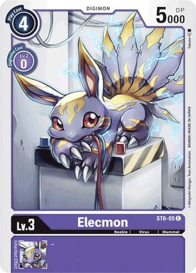 Elecmon ST6-05 C Starter Deck 06: Venomous Violet Digimon card