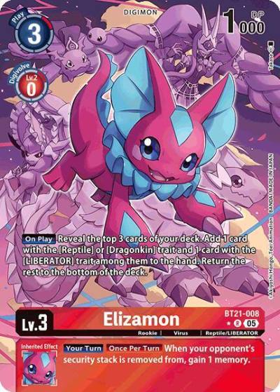 Elizamon Alternate Art BT21-008 R World Convergence Digimon card