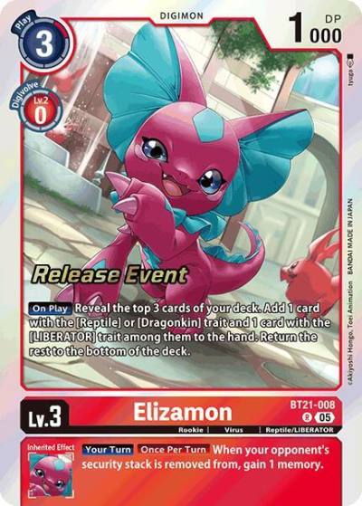 Elizamon BT21-008 R World Convergence Release Event Cards Digimon card