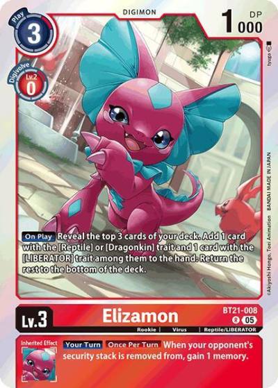 Elizamon BT21-008 R World Convergence Digimon card