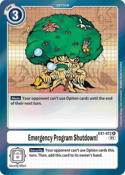 Emergency Program Shutdown EX1-072 R Classic Collection Digimon card