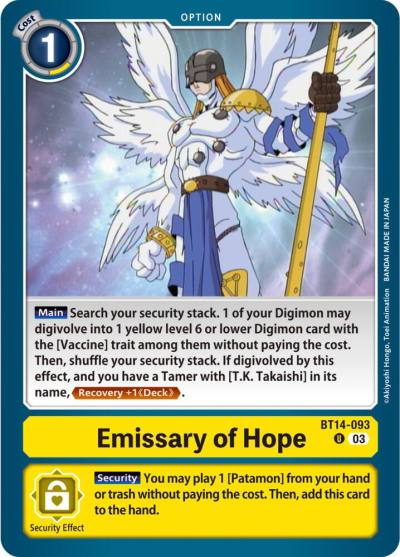 Emissary of Hope BT14-093 U Blast Ace Digimon card