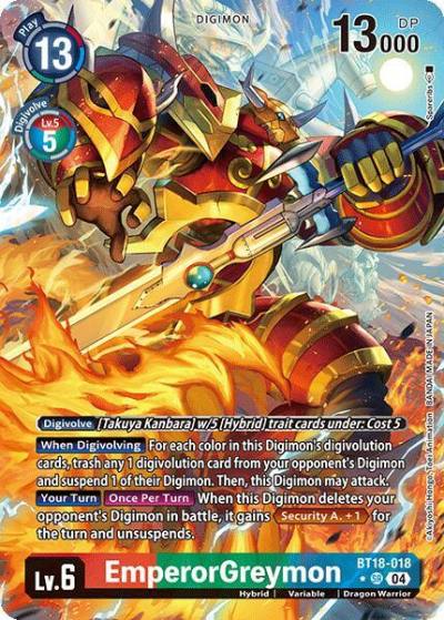 EmperorGreymon Alternate Art BT18-018 SR Release Special Booster 2.0 Digimon card