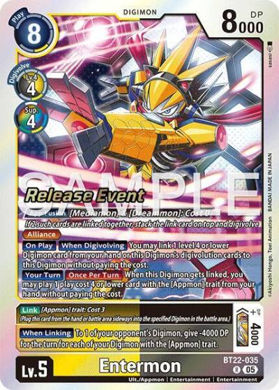 Entermon BT22-035 R Cyber Eden Release Event Cards Digimon card