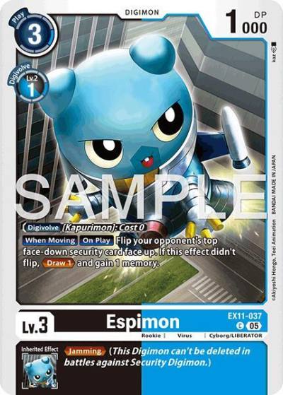 Espimon EX11-037 C Dawn of Liberator Digimon card