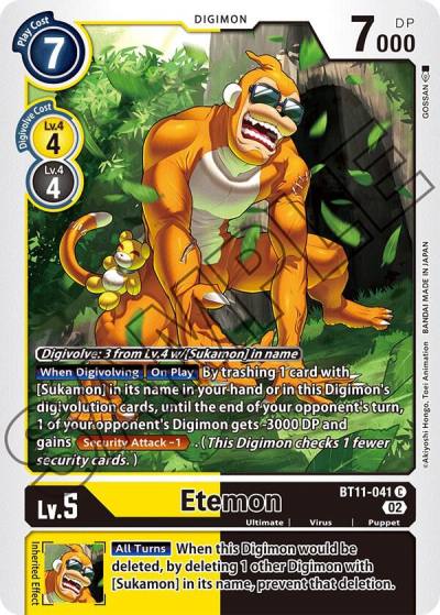 Etemon BT11-041 C Dimensional Phase Digimon card