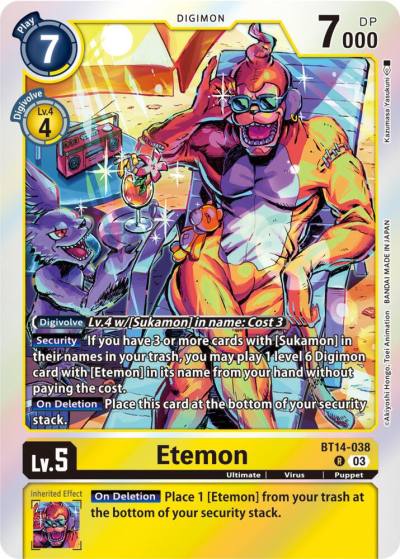 Etemon BT14-038 R Blast Ace Digimon card