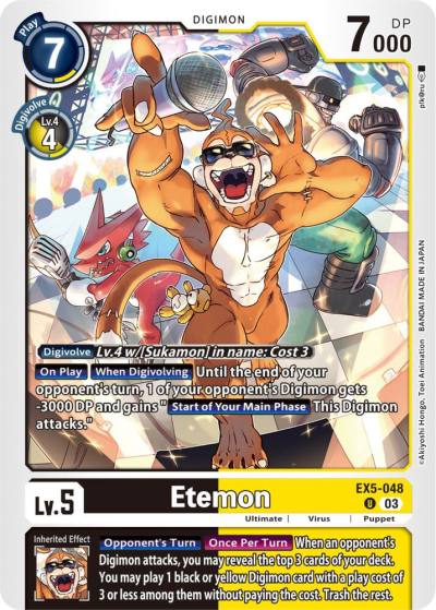 Etemon EX5-048 U Animal Colosseum Digimon card