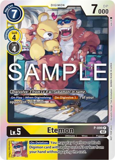 Etemon Limited Card Pack Ver2 P-099 P Digimon Promotion Cards Digimon card