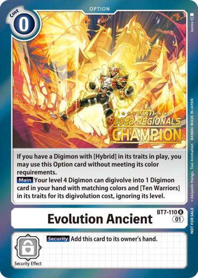 Evolution Ancient 2022 Championship Offline Regional Online Champion BT7-110 R Next Adventure Digimon card