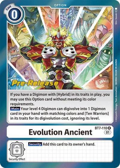 Evolution Ancient BT7-110 R Next Adventure Pre-Release Cards Digimon card