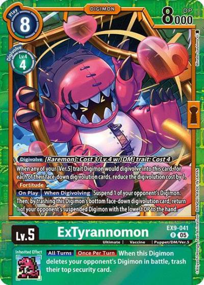 ExTyrannomon EX9-041 R Versus Monsters Digimon card