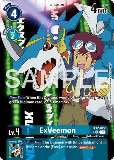 ExVeemon Alternate Art BT12-022 U Advanced Booster Digimon Generation Digimon card