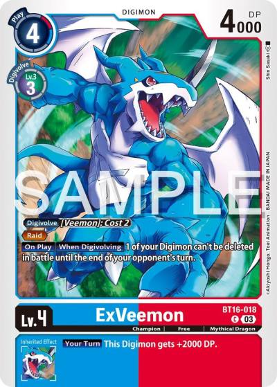 ExVeemon BT16-018 C Beginning Observer Digimon card