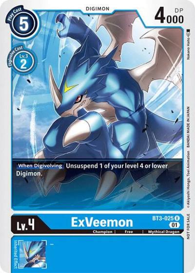 ExVeemon Winner Pack Double Diamond BT3-025 R Release Special Booster 1.0 Digimon card