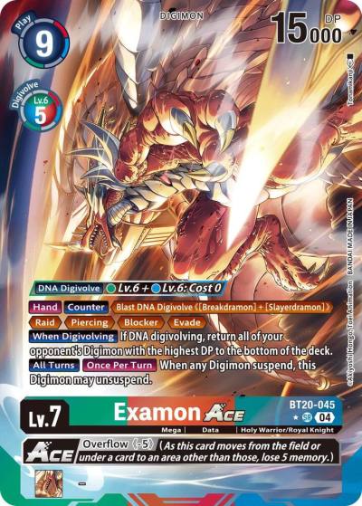 Examon ACE Alternate Art BT20-045 SR Release Special Booster 2.5 Digimon card