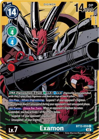 Examon Alternate Art BT13-059 R Versus Royal Knights Digimon card