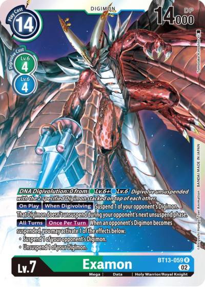 Examon BT13-059 R Versus Royal Knights Digimon card