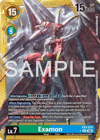 Examon Gold Border EX3-074 SEC Advanced Booster Digimon Generation Digimon card