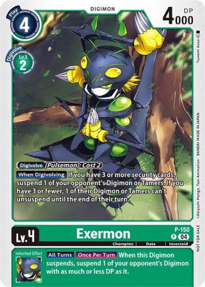 Exermon Store Tournament 2024 Jul Sep Participation Pack P-150 P Digimon Promotion Cards Digimon card