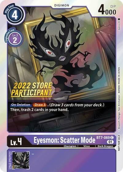 Eyesmon Scatter Mode 2022 Store Participant BT7-069 C Next Adventure Digimon card