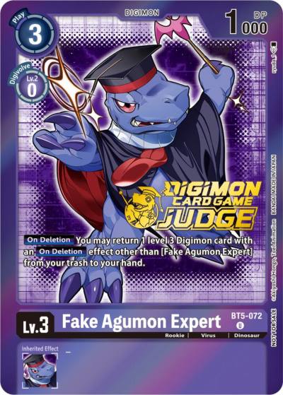 Fake Agumon Expert Judge Pack 4 BT5-072 U Battle of Omni Digimon card