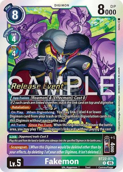 Fakemon BT22-075 R Cyber Eden Release Event Cards Digimon card