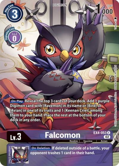 Falcomon Alternate Art EX4-053 R Alternative Being Booster Digimon card