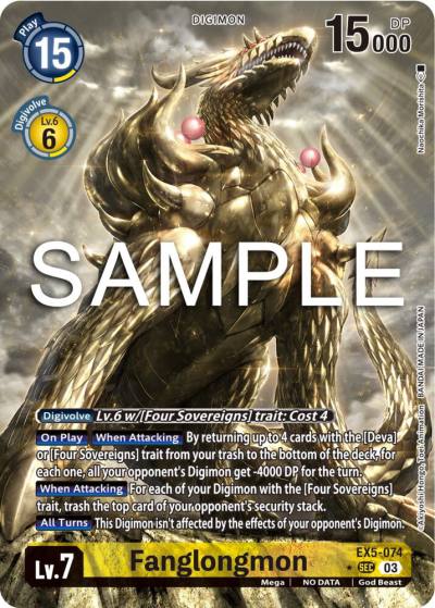 Fanglongmon Alternate Art EX5-074 SEC Animal Colosseum Digimon card