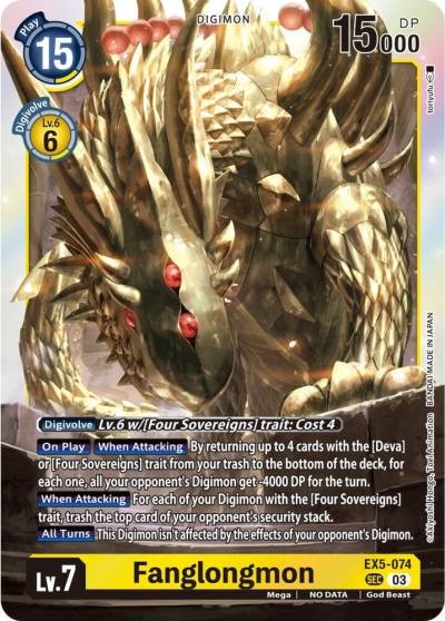 Fanglongmon Textured EX5-074 SEC Animal Colosseum Digimon card